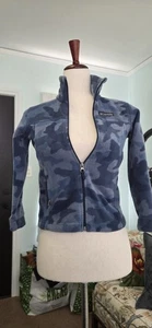Columbia Youth Blue Camo Fleece Jacket 6/7 Full Zip Heavyweight Outdoor School - Picture 1 of 6