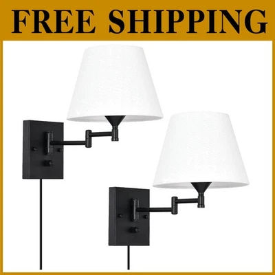 Juego de apliques de pared modernos con pantalla de tela Foto 1 de 4