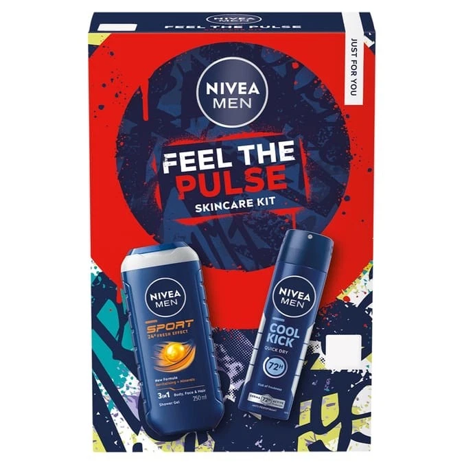 Nivea Men Feel The Pulse Skincare Kit - Shower & Deodorant Duo Gift Set For Men