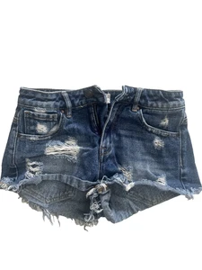 PacSun High Rise Blue Jean Shorts Size 24 - Picture 1 of 4