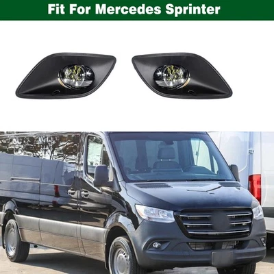 Set of Front Bumper Fog Lights Covers For Benz Sprinter 1500 2500 3500 2019-2021 - Image 1 of 4