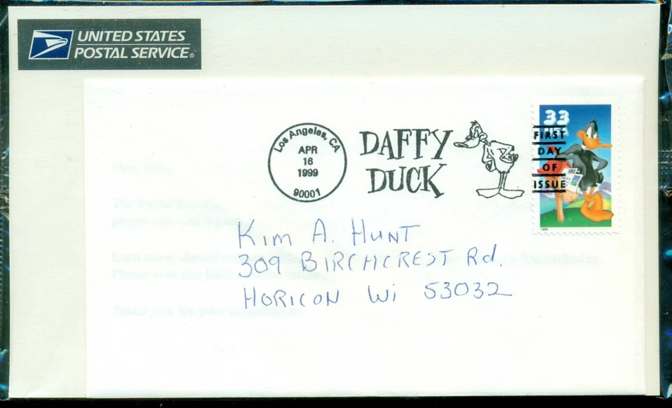 SCOTT # 3306a FDC, DAFFY DUCK, ADDRESSED. POST OFFICE SEALED, GREAT PRICE! - Image 1 of 1