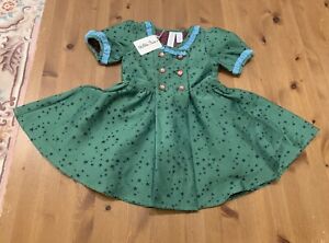 Matilda Jane Girls 4T Green Constellation Lined Dress Full Circle NWT