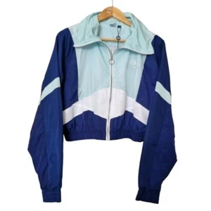 Sergio tacchini blue/navy/white cropped track jacket. Sz large uk 12 Shell Bnwt - Picture 1 of 7