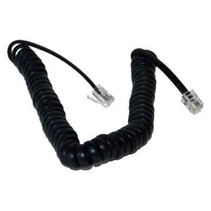 Telefon Słuchawki Kabel RJ10 do RJ10 (4P4C) Zwinięty kręcony przewód przewód CZARNY - Zdjęcie 1 z 3