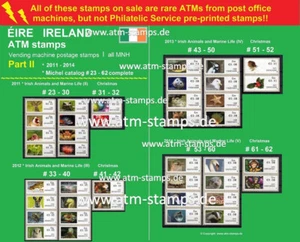 Eire Ireland ATM Stamps PART II * 2011-2014 * MNH * Frama KLUSSENDORF Soar CVP - Picture 1 of 3