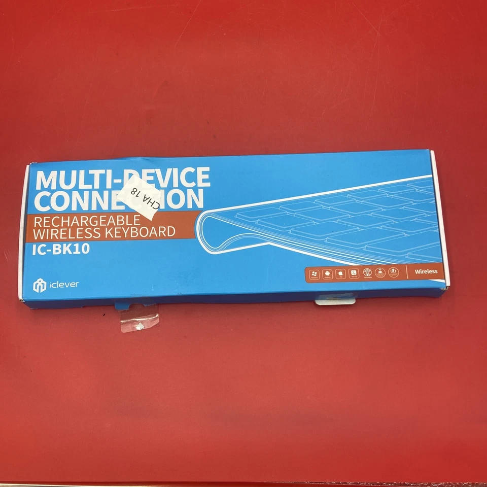 iClever IC-BK10 Multi Device Connection Rechargeable Wireless Keyboard Used - Image 1 of 2