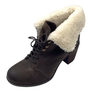Hush Puppies Womens Brown Wax Leather Mid Heel Shoes Ankle Boots Size UK 6 New - Picture 1 of 11