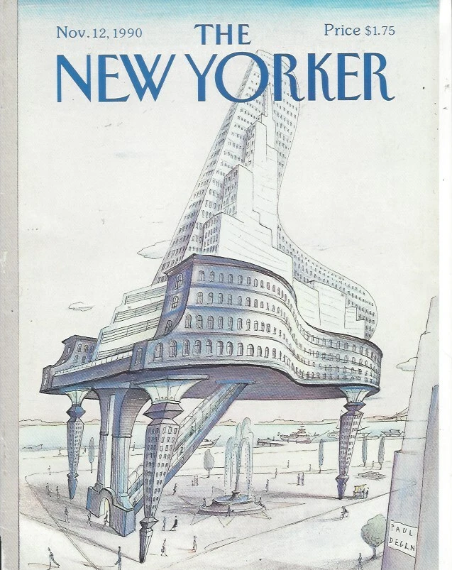 COVER ONLY New Yorker magazine November 12 1990 DEGEN Grand Piano Skyscraper Foto 1 de 1