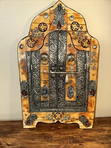 RARE Moroccan Camel Bone & Stones Mirror Handmade Medina Doors Of Marrakech 16” - Picture 1 of 13