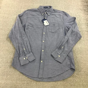 Gant Shirt Mens Medium 15 Button Up Blue Long Sleeve Preppy Pocket Chambray Blue - Picture 1 of 10