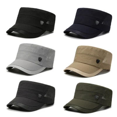 Casquette Militaire De Cadet Pour Hommes Maille De L'armée Chapeau D'été / - Photo 1/4