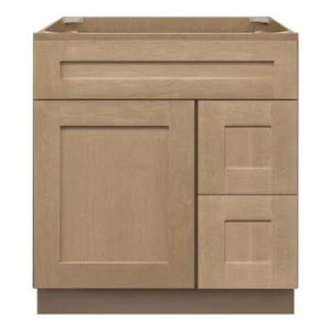 30" Vanity Sink Base Cabinet with Right Drawers Shaker Toffee - Picture 1 of 2