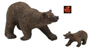 Braunbär und Jungtier Wildtiere Spielzeug Modell Figuren von Safari Ltd Brandneu - Bild 1 von 1