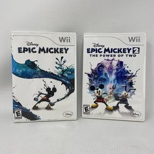Disney Epic Mickey 1 + 2: The Power of Two Nintendo Wii Game Bundle Lot - Picture 1 of 5