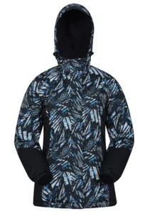 NEW Mountain Warehouse Womens Ski Jacket Coat Dawn Black & Blue Print ALL SIZES - Picture 1 of 6