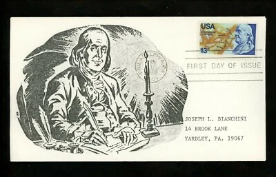 Joseph Bianchini Cachet FDC #1690 (JB#27) Benjamin Franklin 6/1/1976 - Image 1 of 2