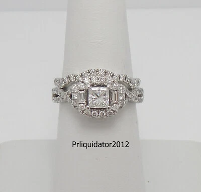 Adrianna Papell 1.20CT Natural Diamond Wedding Bridal Ring Set 14K White Gold - Image 1 of 4