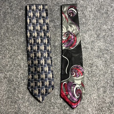 Lot of 2 Vintage HAGGER ALL SILK Neck Ties 57", 60" Lengths Made In USA - Image 1 of 4