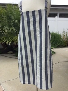 NWT Vince Camuto Women Cotton Overall White/Gray Stripes size XL - Picture 1 of 19