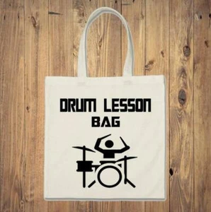 Drum Lesson Tote Bag - Student, Tutor, Drums, Book Bag, Storage, Music, Musician - Picture 1 of 1