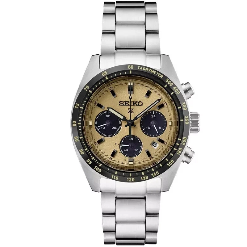 New Seiko Prospex 39mm Yellow Dial Stainless Steel Men's Watch SSC817 Foto 1 de 1