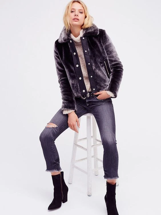 Free People Cropped Plush Fur Jacket-S-$268 MSRP - Изображение 1 из 1