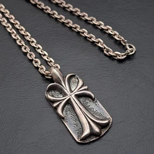 Bill Wall Leather Cross Necklace, Large Cross Plate, 925 #0809 - Picture 1 of 9