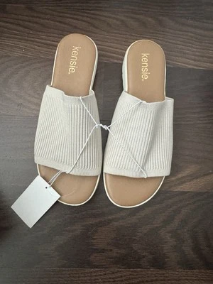 Sandalias sin cordones Kensie Ellie de punto blanco roto para mujer talla 7 pre-amadas sin caja Foto 1 de 4