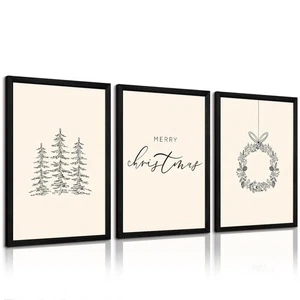 Weihnachten Wandbild Winter Xmas Leinwand Deko Weihnachtsbaum Bild Merry Chri... - Bild 1 von 7