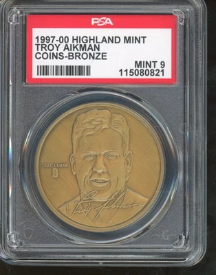 Troy AIkman Dallas Cowboys Bronce 1997 Highland Como Nuevo PSA 9 Foto 1 de 2
