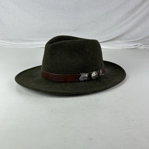 Pendleton 100% Virgin Wool Green Fedora Hat Size Large USA Made Fishing Pins - Picture 1 of 8