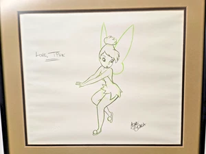 Gene Gonda Studios 25 Jahre Disney lizenzierter Künstler Tinkerbell Zeichenmatte gerahmt - Bild 1 von 15
