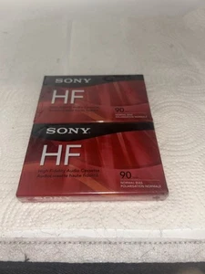 (2) SONY HF High Fidelity Normal Bias Audio Cassette Tapes 90 Minute New Blank - Picture 1 of 2