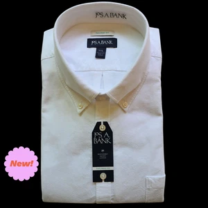 XXL White Shirt Mens Jos A Bank New Tailored Fit Size Nwt Oxford Button Down $55 - Picture 1 of 24