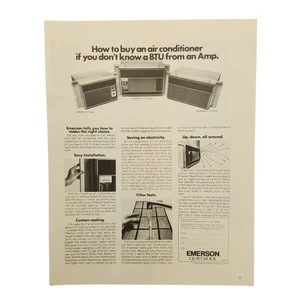 1972 Emerson Vintage Print Ad Quiet Kool Window AC Make The Right Choice - Picture 1 of 2