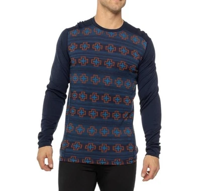 Smartwool Men's Merino 250 Baselayer Crewneck Shirt Deep Navy Cross NWT XL - Image 1 of 4