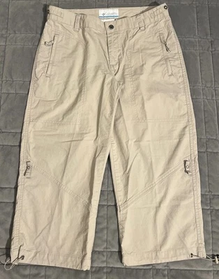 Columbia Women’s Pedal Pusher Capri Pants Sz 4 Adjustable Beige Outdoors Hiking  - Image 1 of 4