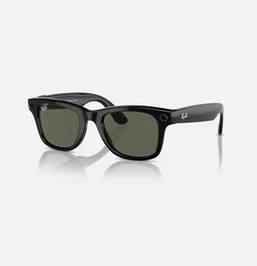 Ray-Ban Stories Wayfarer Shiny Black Frame RW4002 G15 Green Lens Facebook - Picture 1 of 14