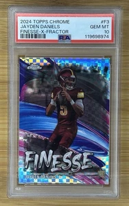 2024 Topps Chrome - Finesse Jayden Daniels #F-3 X-Fractor (RC) PSA 10 - Picture 1 of 2