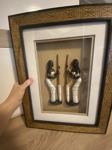 3D-Bild , Afrika „Mädchen bei der Arbeit“ Naturholz, 36cm*46cm. - Bild 1 von 5