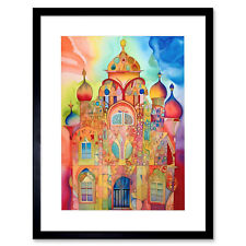 Jewish Synagogue Decorated Building Folk Art Framed Wall Art Print Picture 12X16