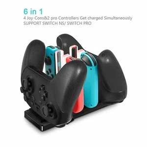 6en1 pour Nintendo Switch Joy Con & Pro Controller Charger Charging Dock Station - Photo 1/6