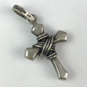 Vintage Sterling Silver Heavy Rustic Crucifix Cross Pendant Stamped Mexico 925 - Picture 1 of 6