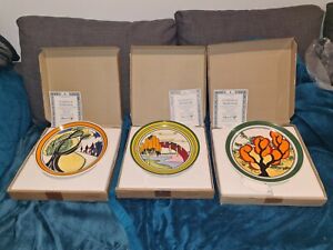 Clarice Cliff Wedgewood/Bradford Exchange Collector Plates x 3 Boxed New (other)