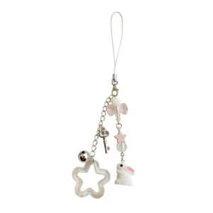Fashion Star Rabbits Bead Charm Pendant Phone Chain Pocket Keychain Strap - Zdjęcie 1 z 8