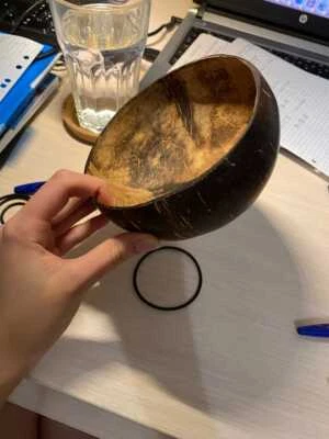 Natural Coconut Bowl Spoon Set Fruit Salad Noodle Rice Bowl Wooden Tableware Cre - Image 1 of 4