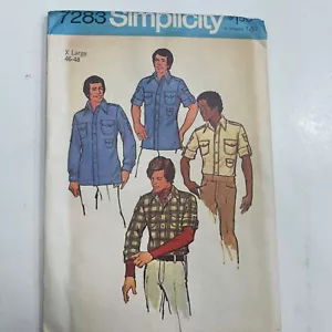 CAMISA HOMBRE Simplicity 7283 Vintage patrón costura HOMBRE talla XL 46/48 sin cortar - Imagen 1 de 6