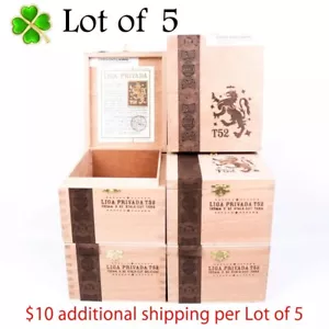 Lote de 5 Caja de cigarros de madera vacía Liga Privada Stalk-Cut Toro T52 7" x 6" x 4" - Imagen 1 de 12