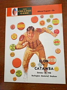 1968 ELON vs CATAWBA Football Program October 26 - Picture 1 of 5